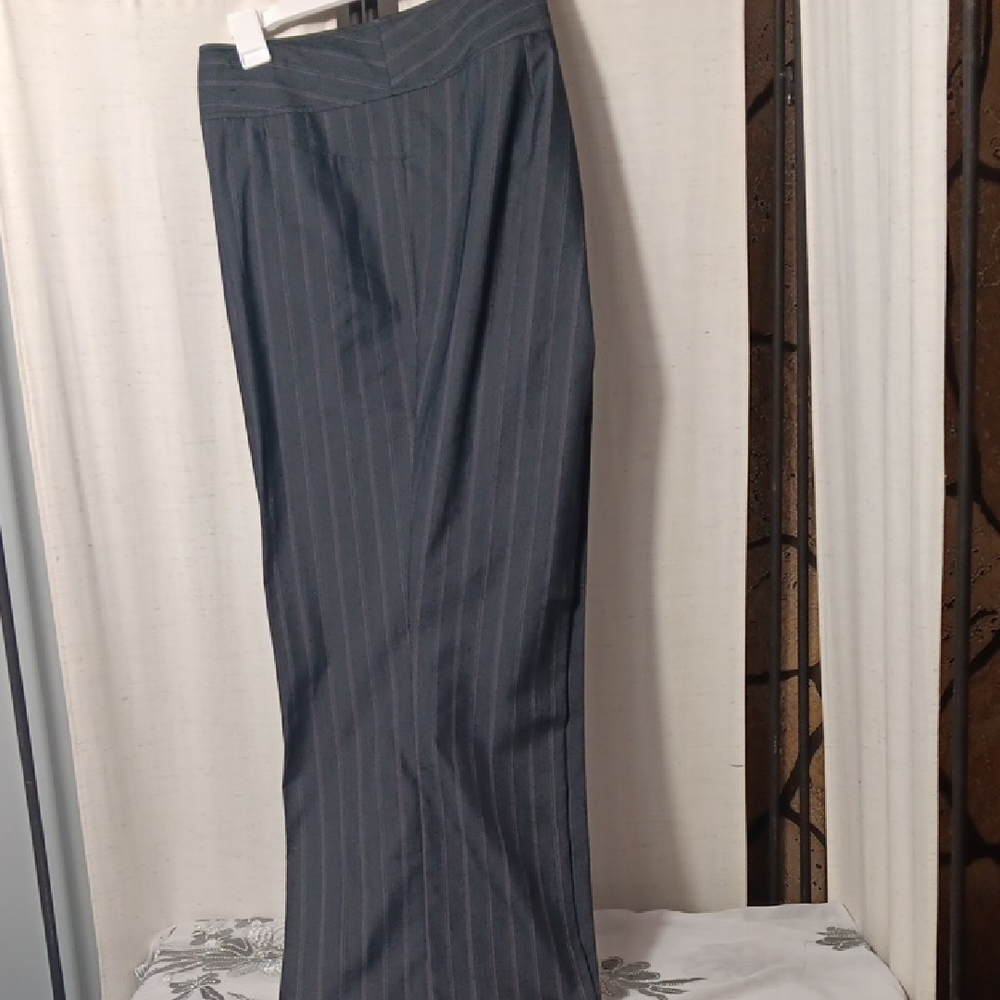 Lane Bryant Gray Dress Pants with Pinstripes